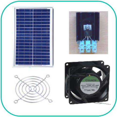 Ventilations kit med solcelle (SOLCELLE og VENTILATOR) KCVM20
